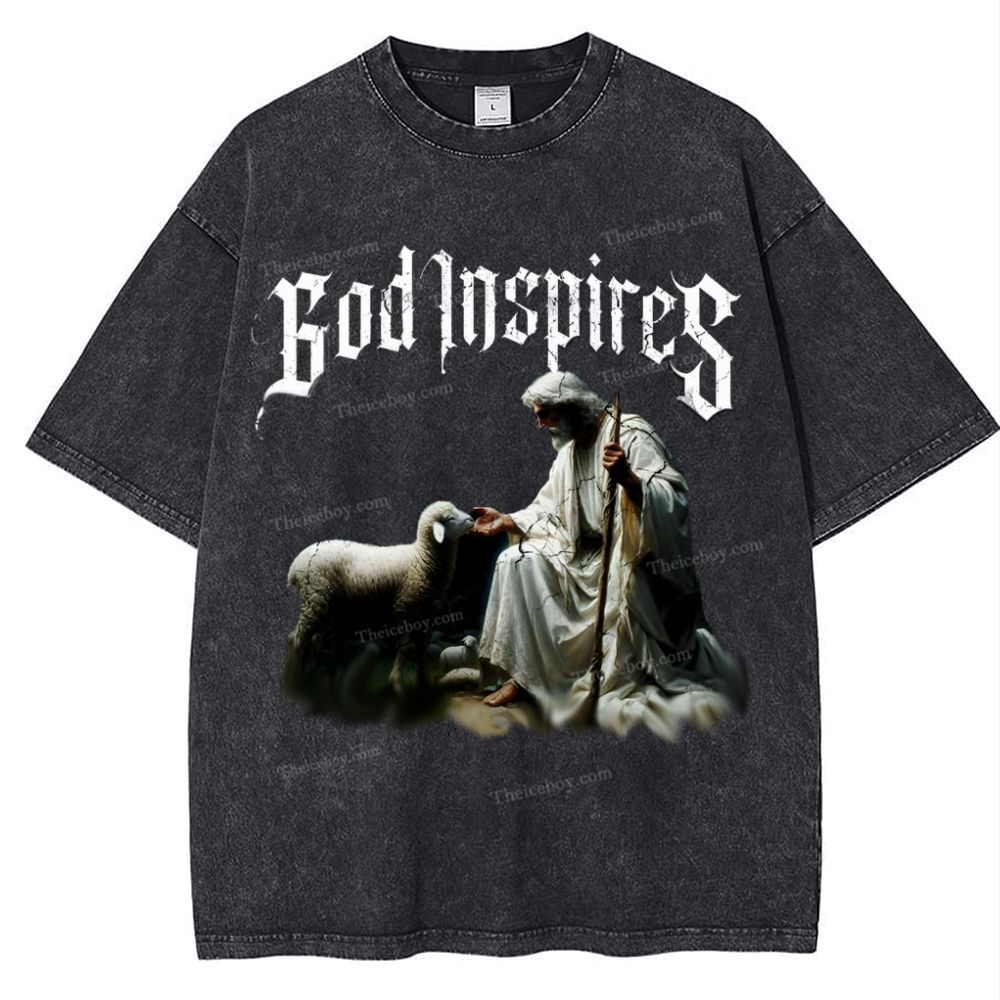 God Inspires Snowflake Vintage Washed T-Shirt