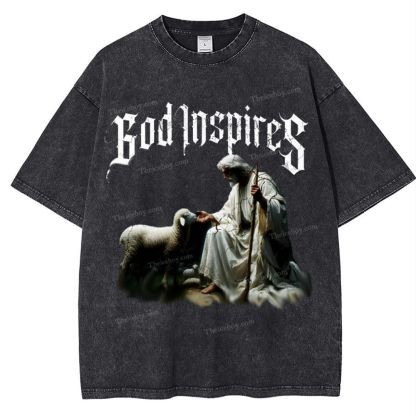 God Inspires Snowflake Vintage Washed T-Shirt