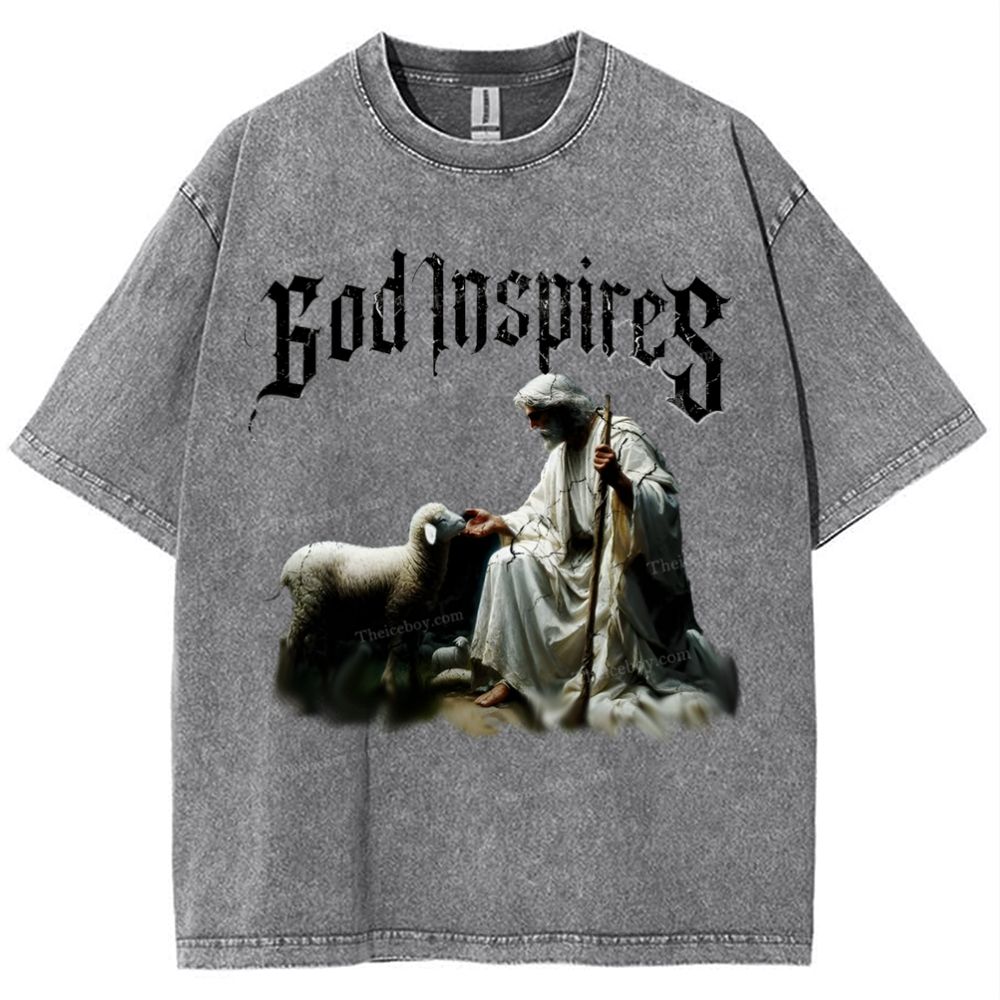 God Inspires Snowflake Vintage Washed T-Shirt
