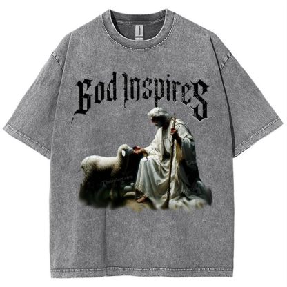 God Inspires Snowflake Vintage Washed T-Shirt