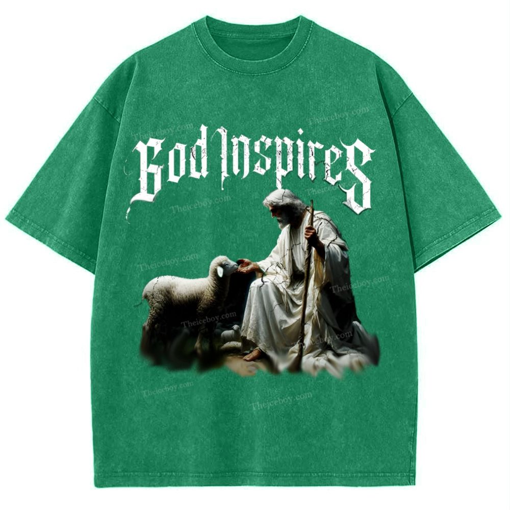 God Inspires Snowflake Vintage Washed T-Shirt