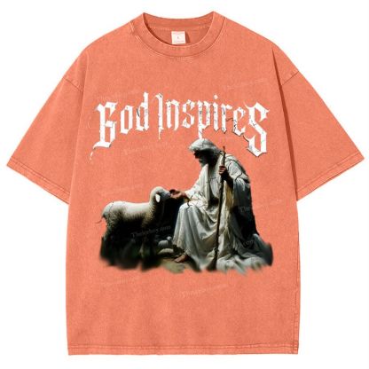 God Inspires Snowflake Vintage Washed T-Shirt