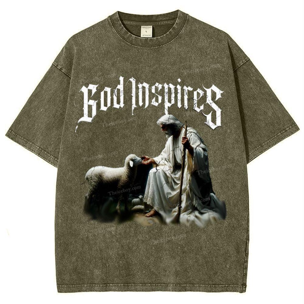 God Inspires Snowflake Vintage Washed T-Shirt