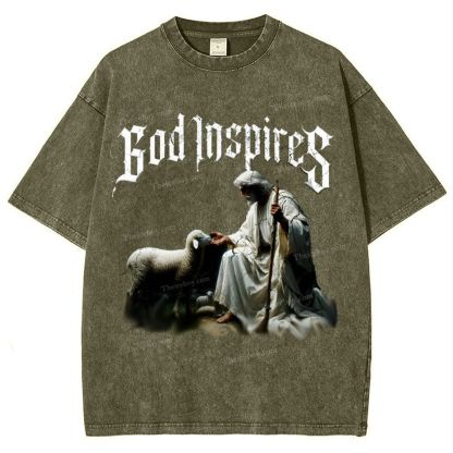 God Inspires Snowflake Vintage Washed T-Shirt