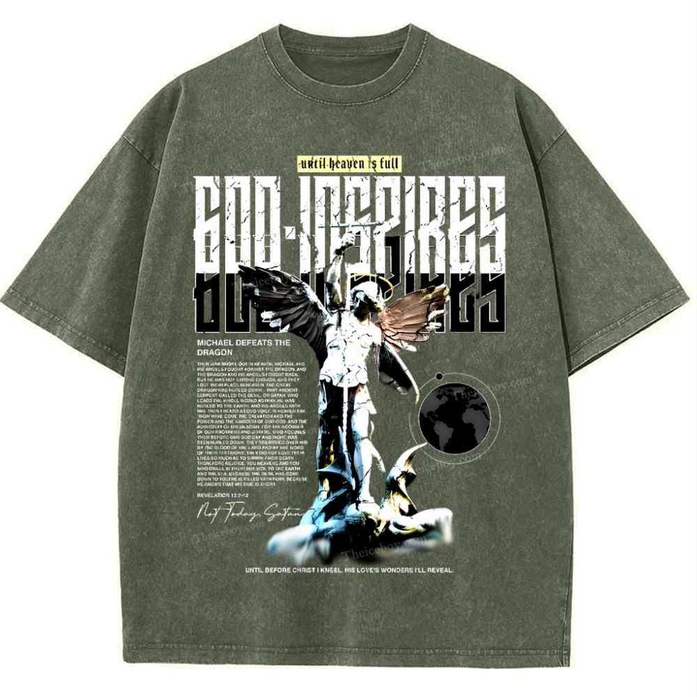 God Inspires Snowflake Vintage Washed T-Shirt