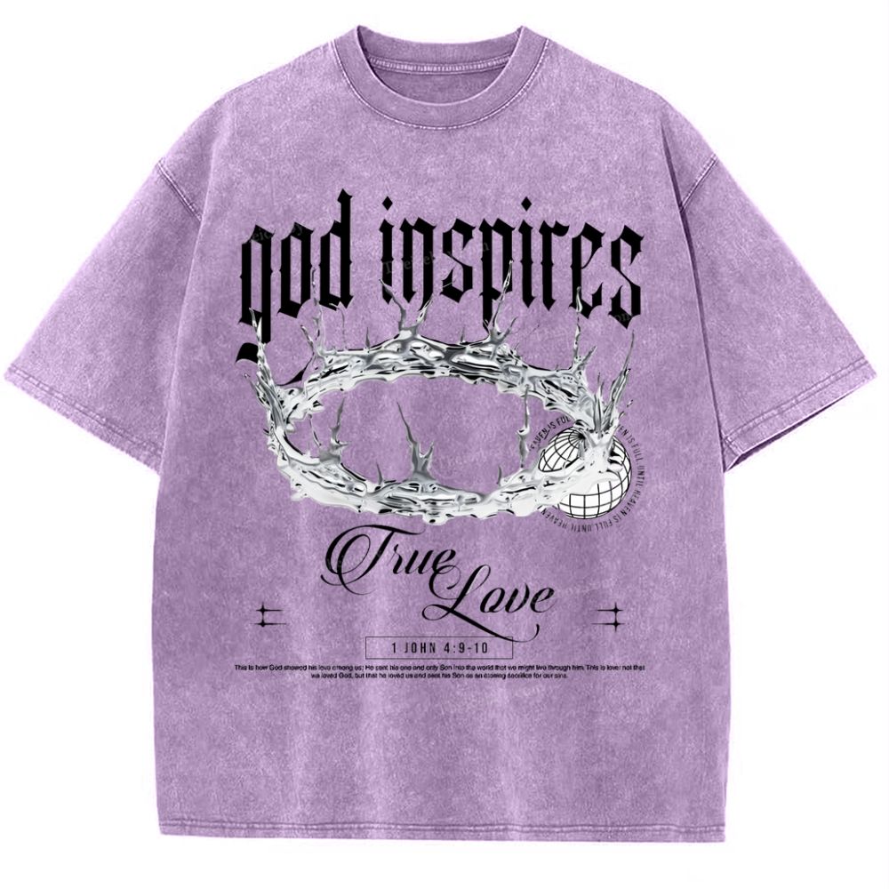 God Inspires Snowflake Vintage Washed T-Shirt