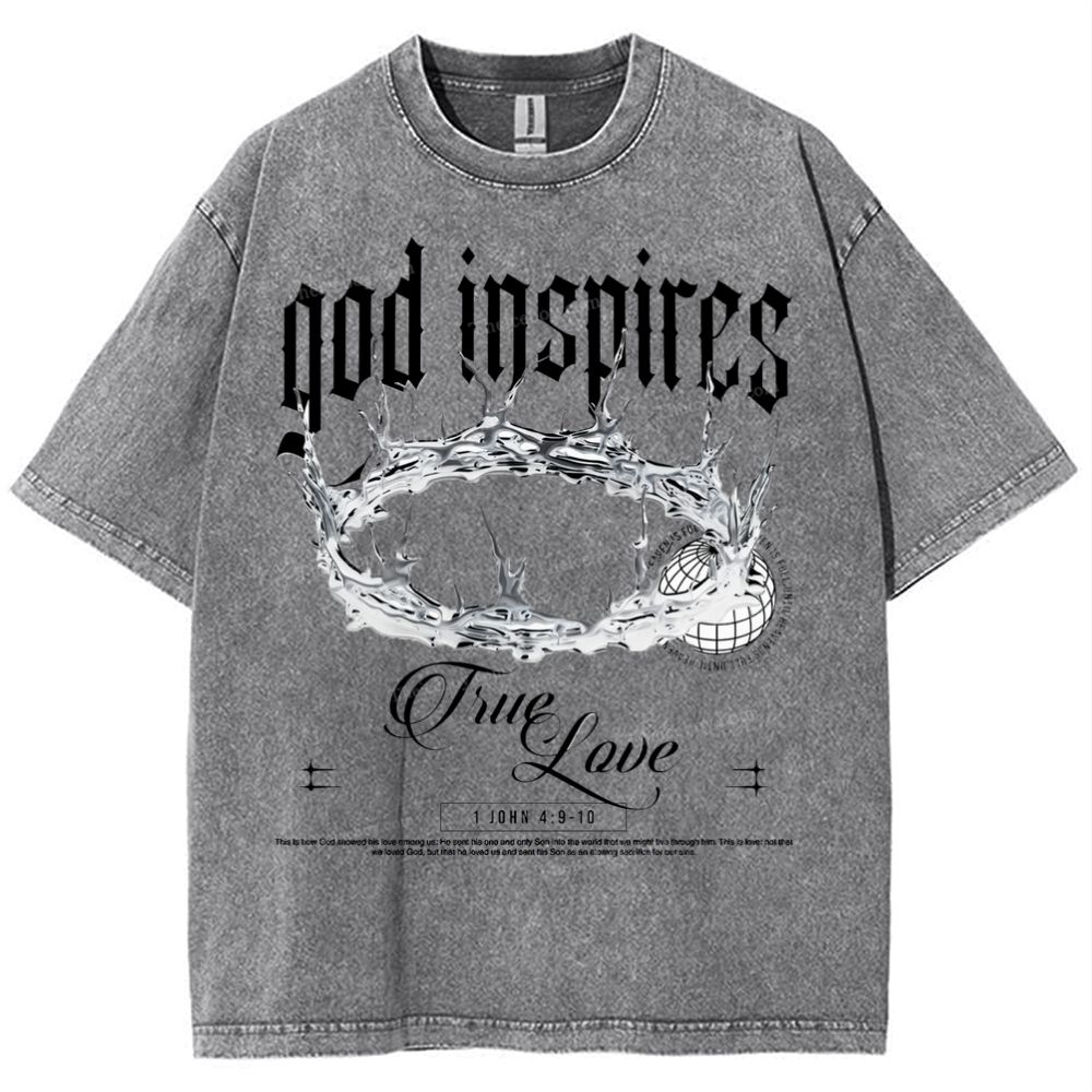 God Inspires Snowflake Vintage Washed T-Shirt