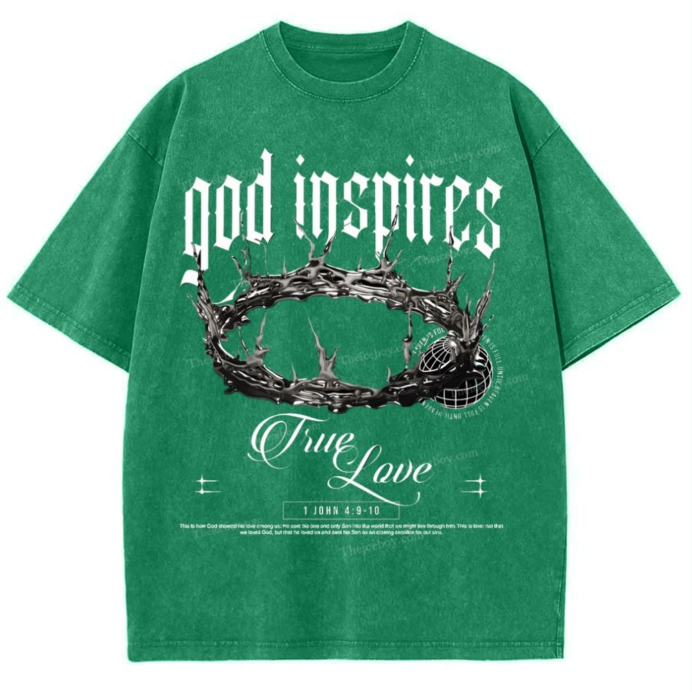God Inspires Snowflake Vintage Washed T-Shirt
