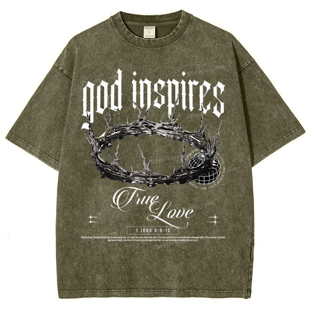 God Inspires Snowflake Vintage Washed T-Shirt