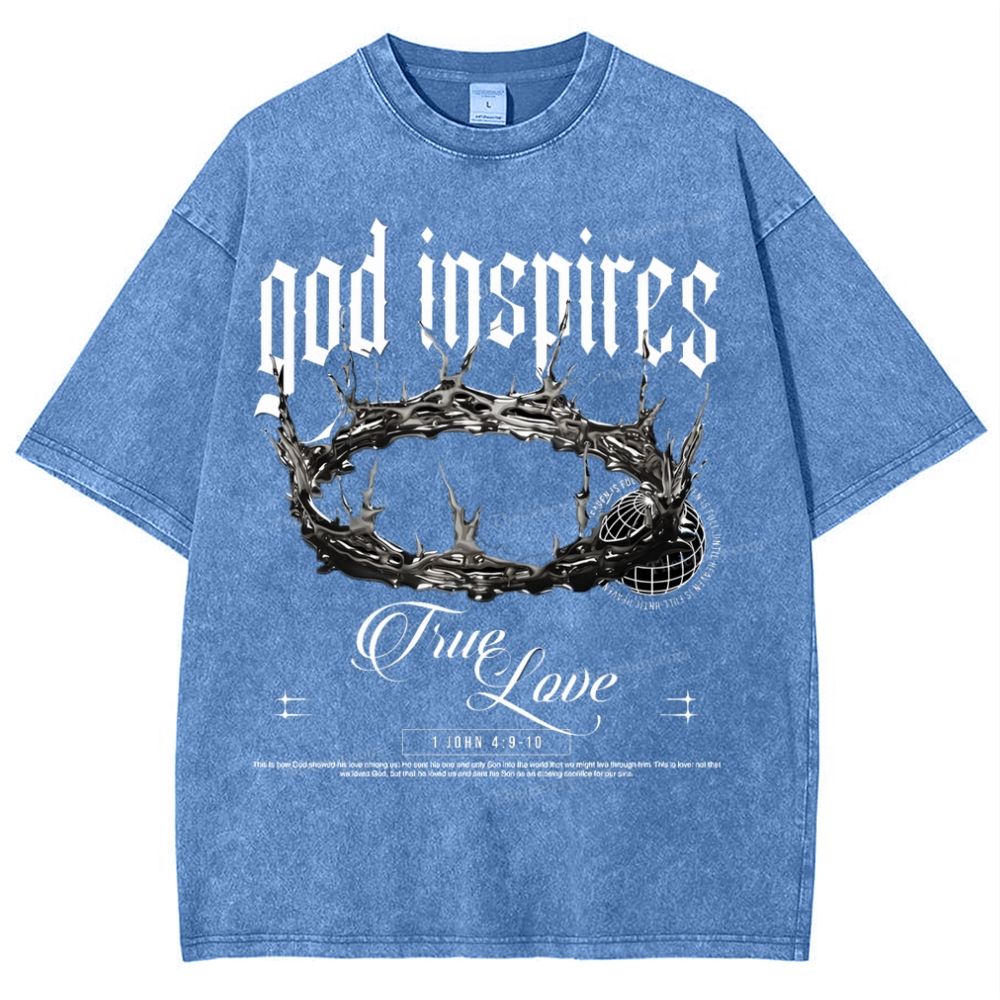 God Inspires Snowflake Vintage Washed T-Shirt