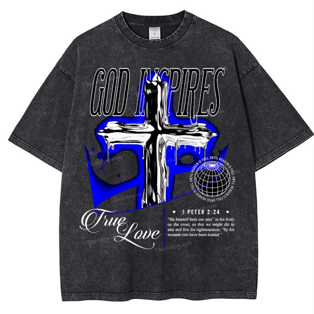 God Inspires Snowflake Vintage Washed T-Shirt
