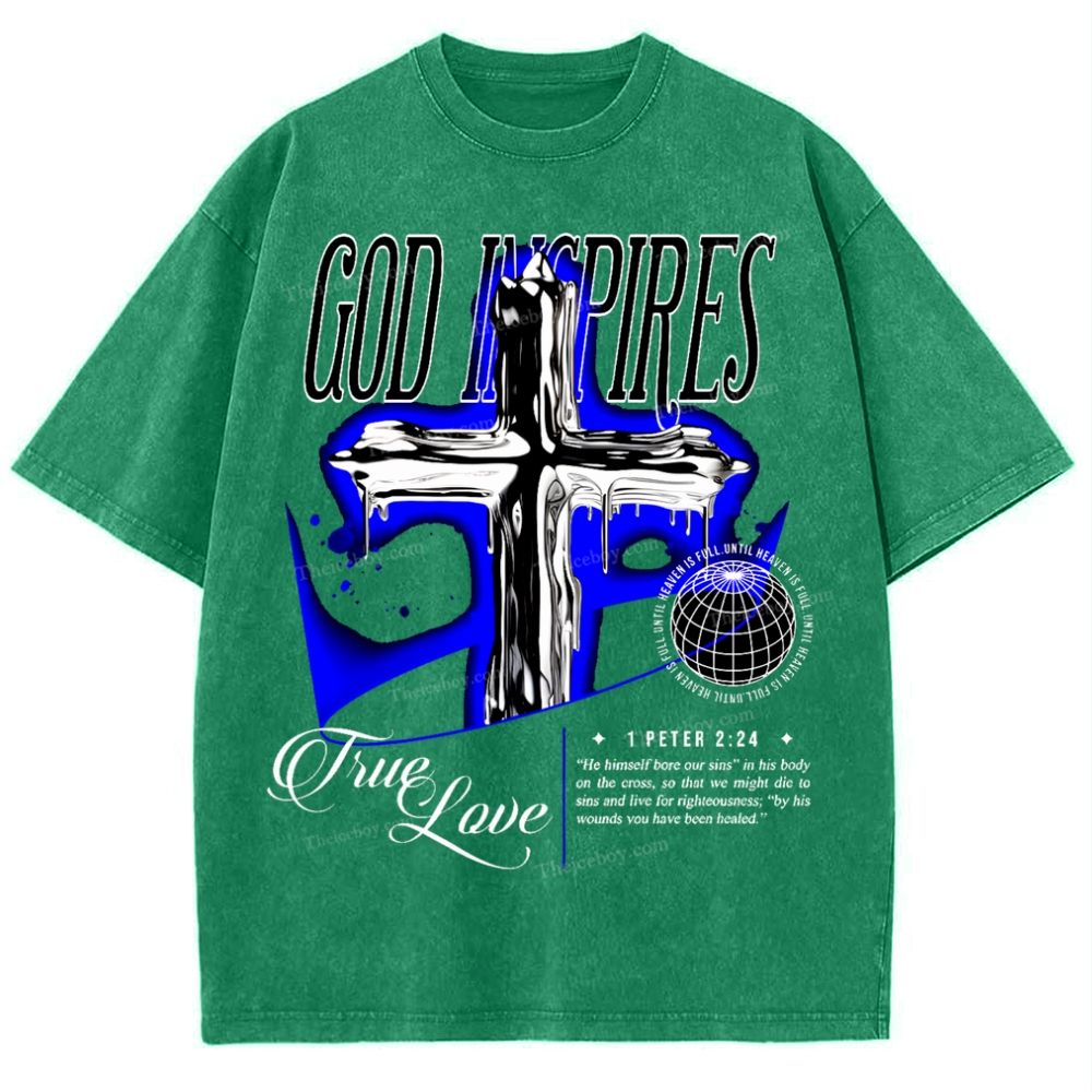 God Inspires Snowflake Vintage Washed T-Shirt