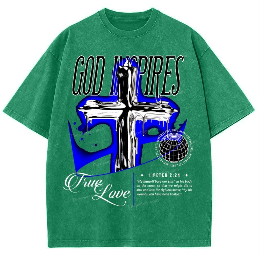 God Inspires Snowflake Vintage Washed T-Shirt