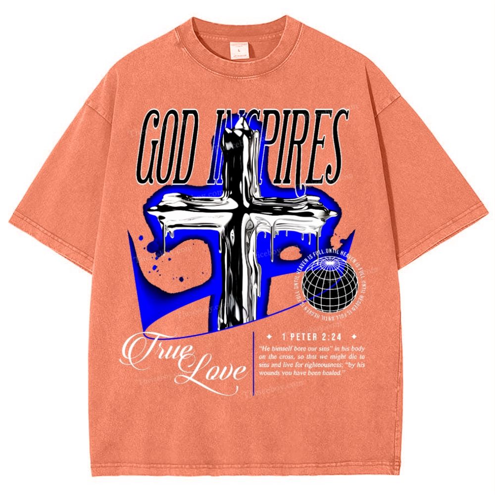 God Inspires Snowflake Vintage Washed T-Shirt