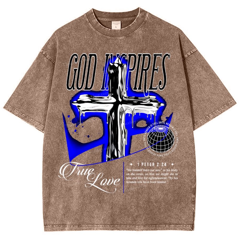 God Inspires Snowflake Vintage Washed T-Shirt