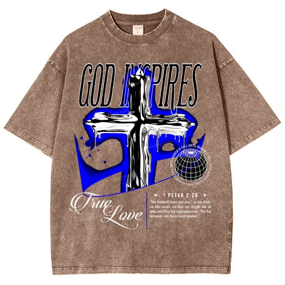 God Inspires Snowflake Vintage Washed T-Shirt