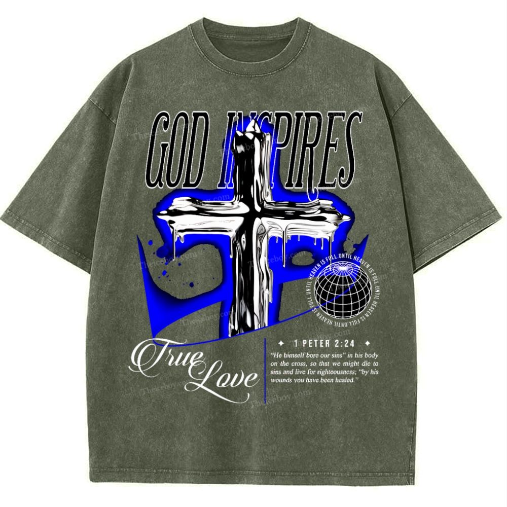 God Inspires Snowflake Vintage Washed T-Shirt