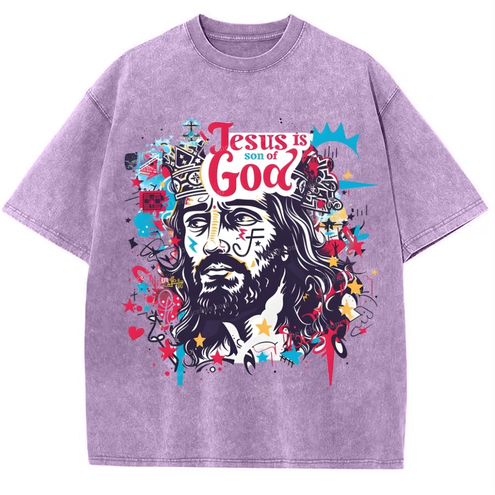 Jesus Son Of God Snowflake Vintage Washed T-Shirt