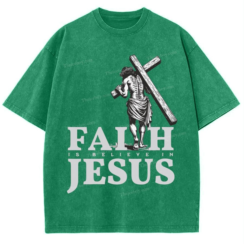 Faith Jesus Snowflake Vintage Washed T-Shirt