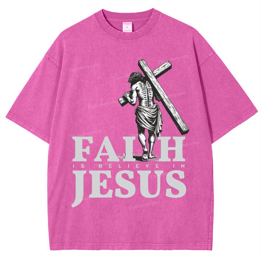 Faith Jesus Snowflake Vintage Washed T-Shirt