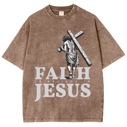 Faith Jesus Snowflake Vintage Washed T-Shirt