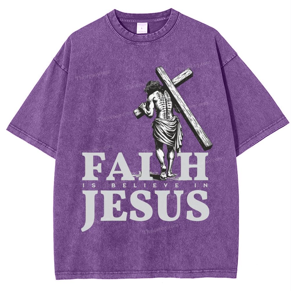 Faith Jesus Snowflake Vintage Washed T-Shirt