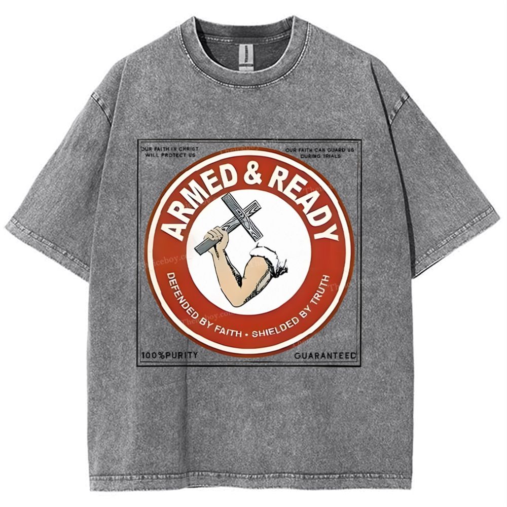 Armed Ready Snowflake Vintage Washed T-Shirt