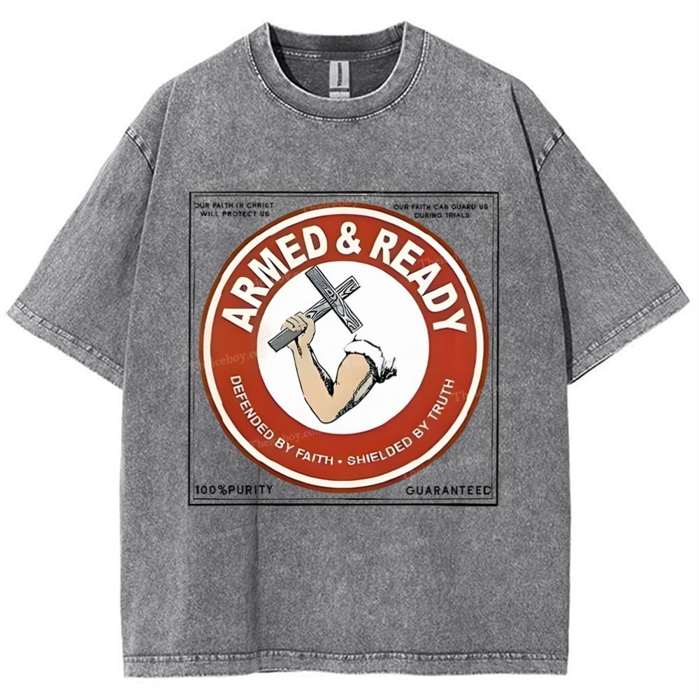 Armed Ready Snowflake Vintage Washed T-Shirt