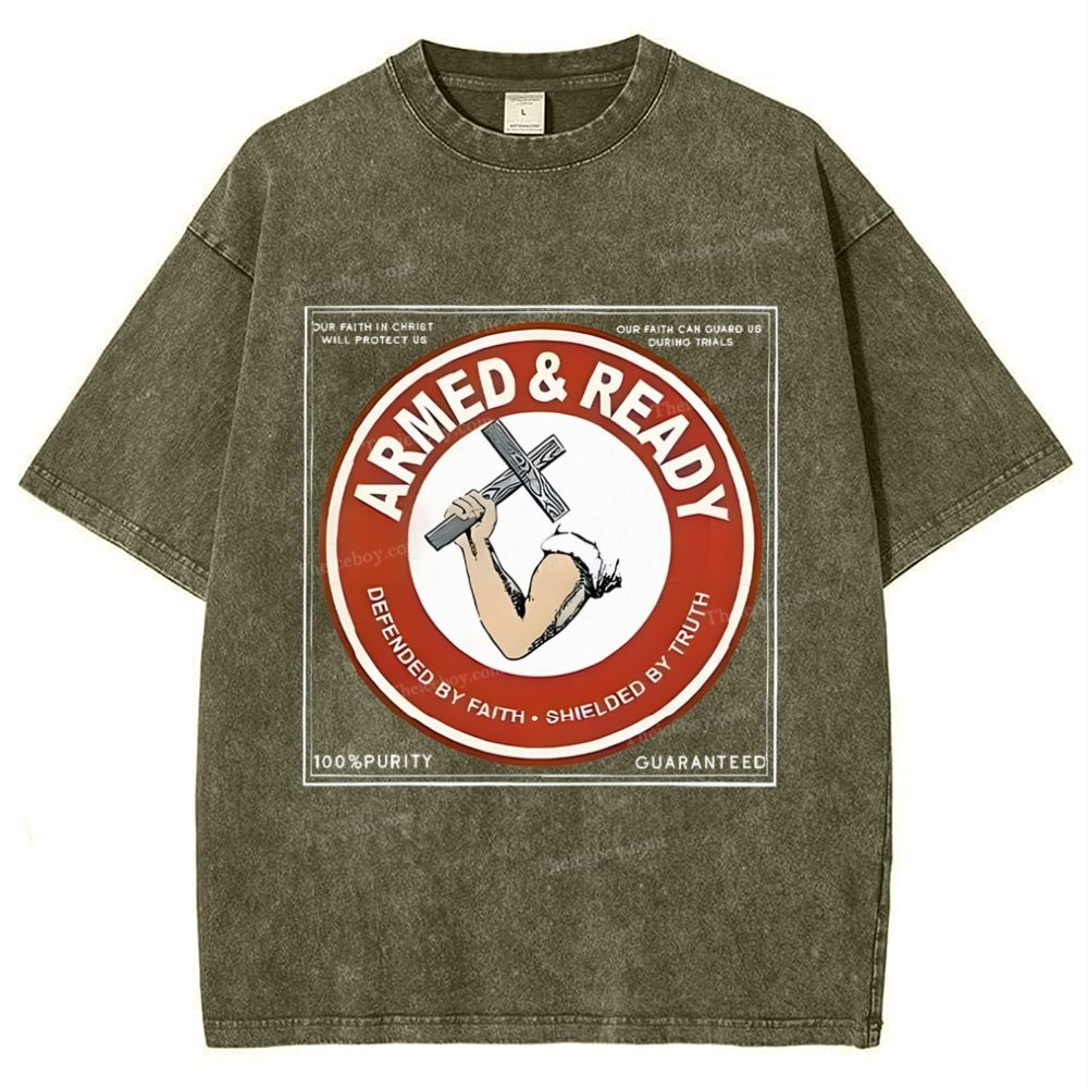 Armed Ready Snowflake Vintage Washed T-Shirt