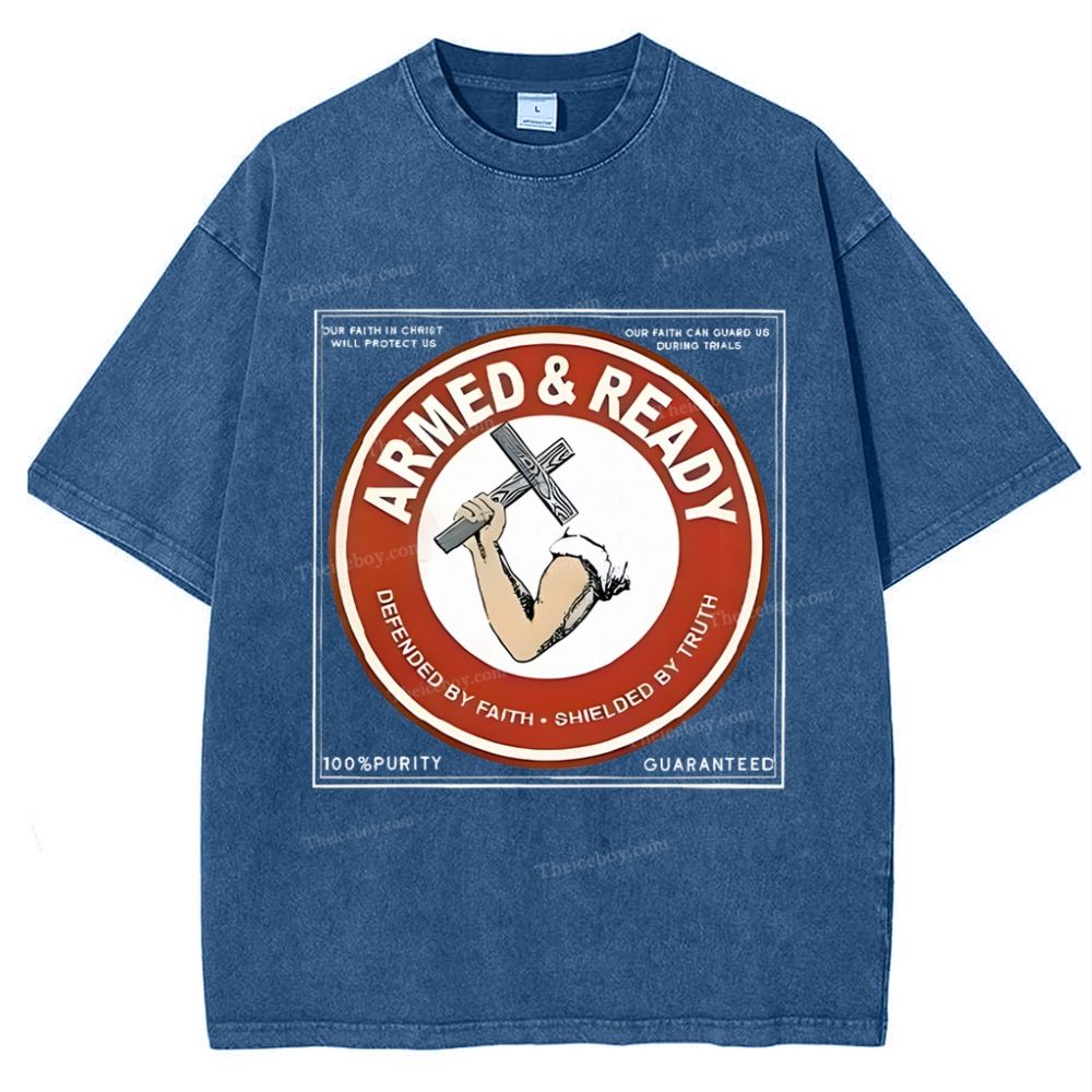 Armed Ready Snowflake Vintage Washed T-Shirt