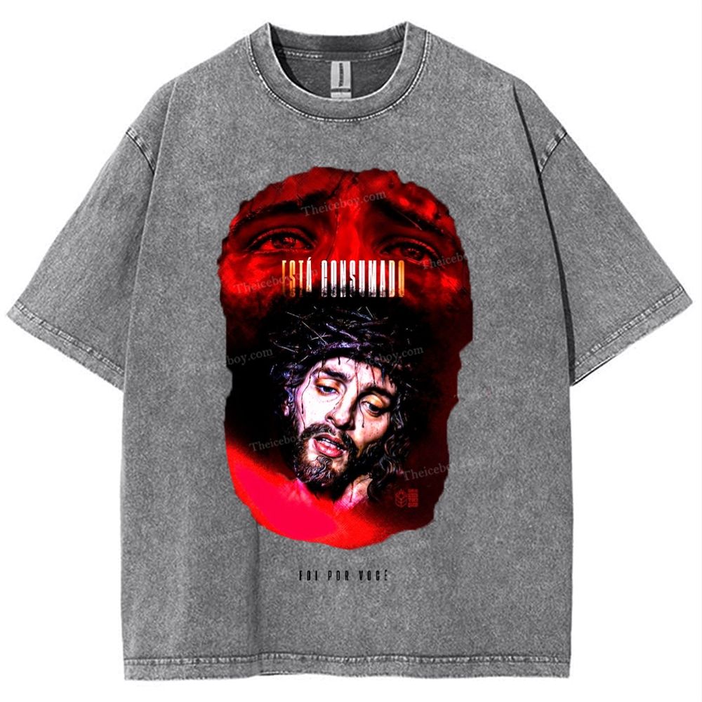 Sad Jesus Snowflake Vintage Washed T-Shirt 