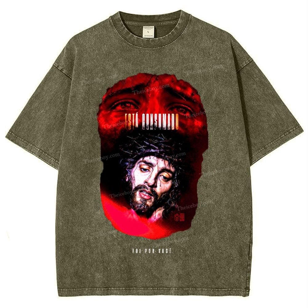 Sad Jesus Snowflake Vintage Washed T-Shirt 