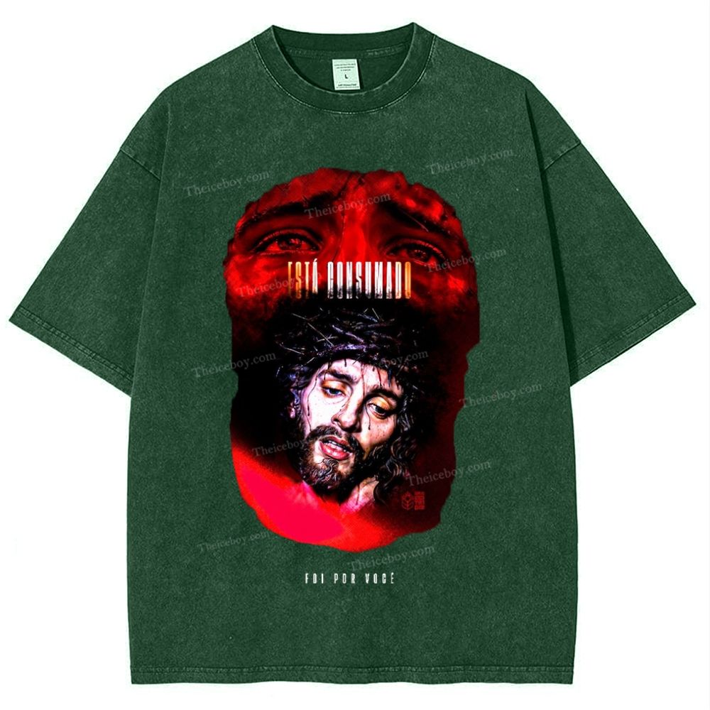 Sad Jesus Snowflake Vintage Washed T-Shirt 