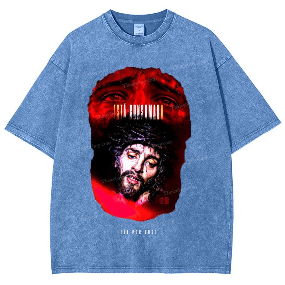 Sad Jesus Snowflake Vintage Washed T-Shirt 
