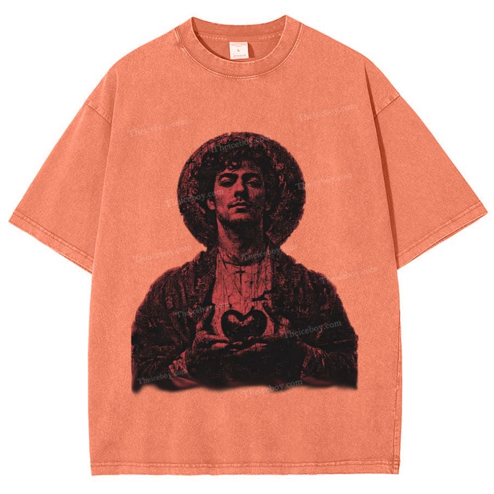 Jesus Heart Snowflake Vintage Washed T-Shirt  