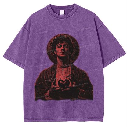 Jesus Heart Snowflake Vintage Washed T-Shirt  