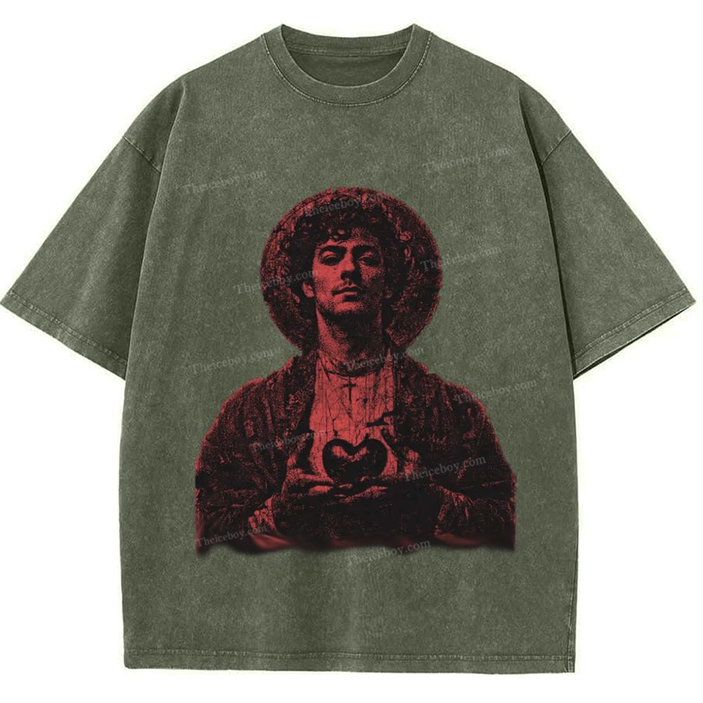 Jesus Heart Snowflake Vintage Washed T-Shirt  