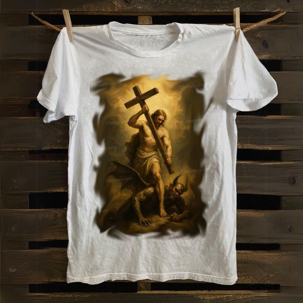 Jesus and the Devil Cotton T-shirt