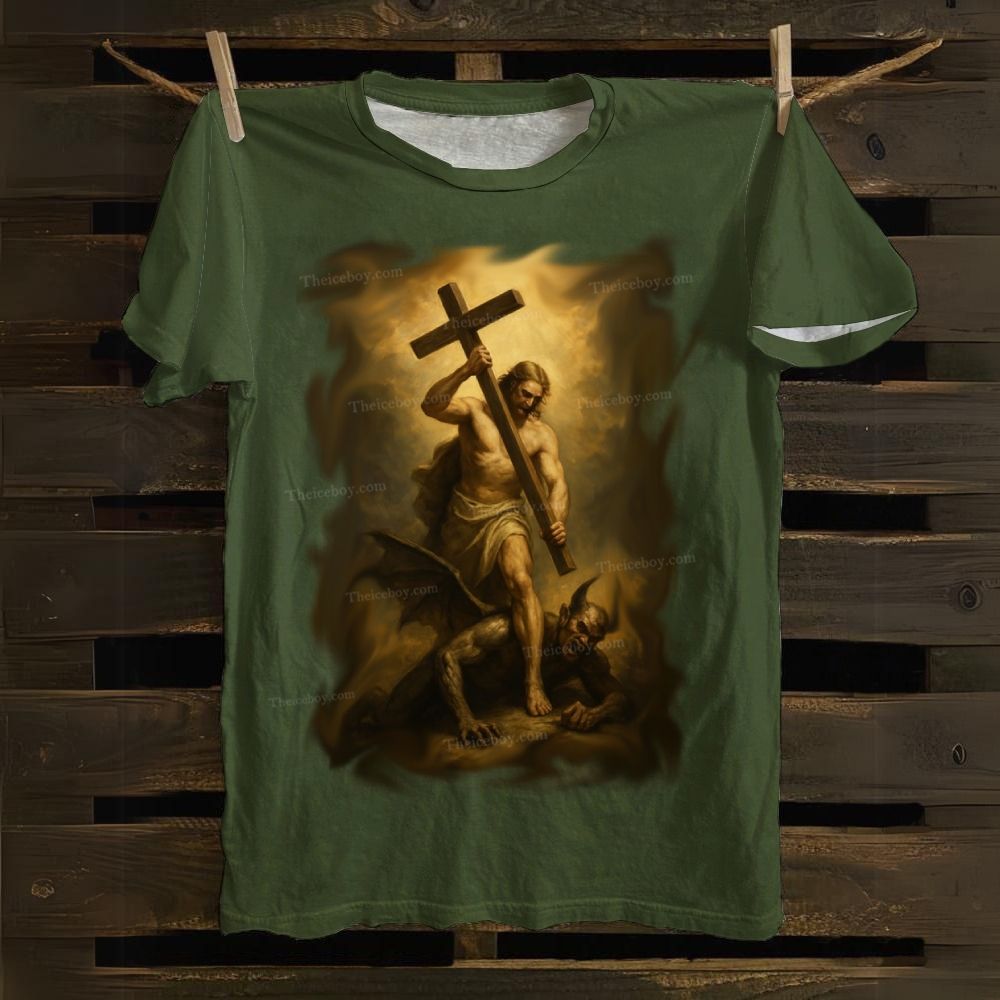 Jesus and the Devil Cotton T-shirt