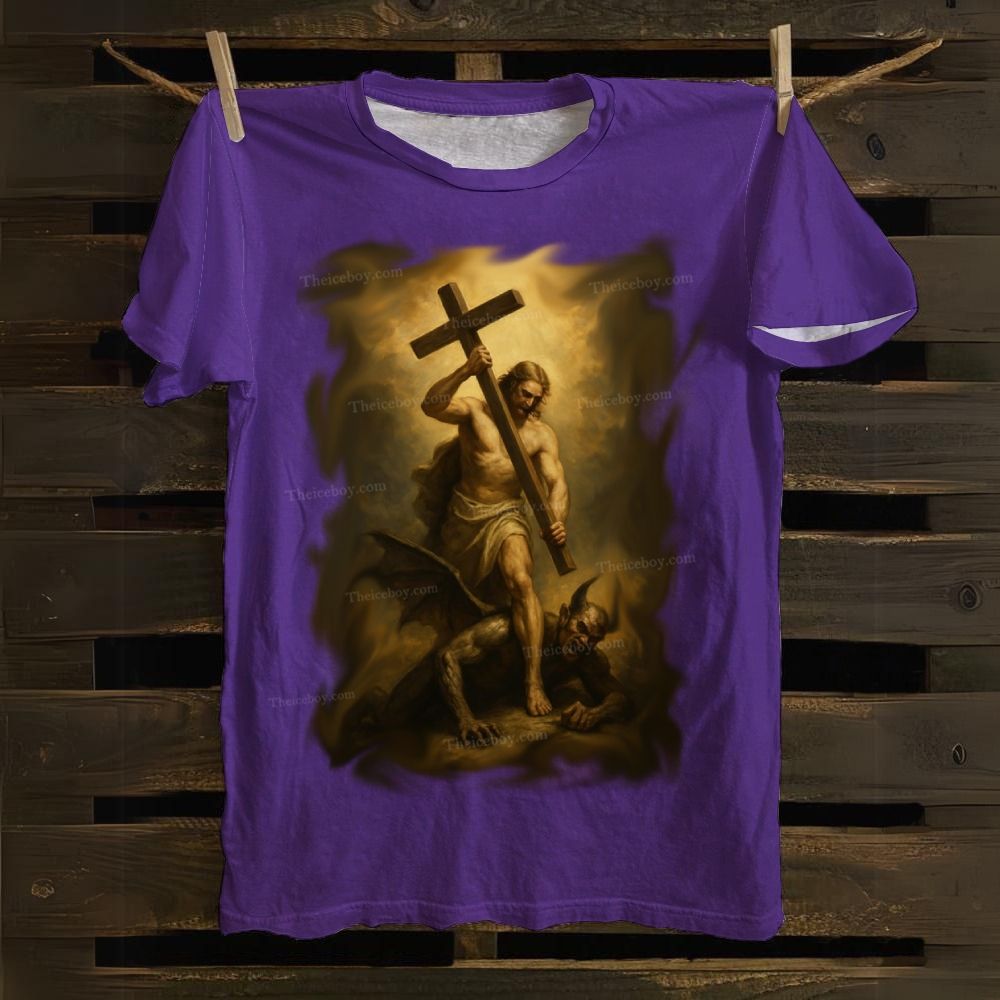Jesus and the Devil Cotton T-shirt