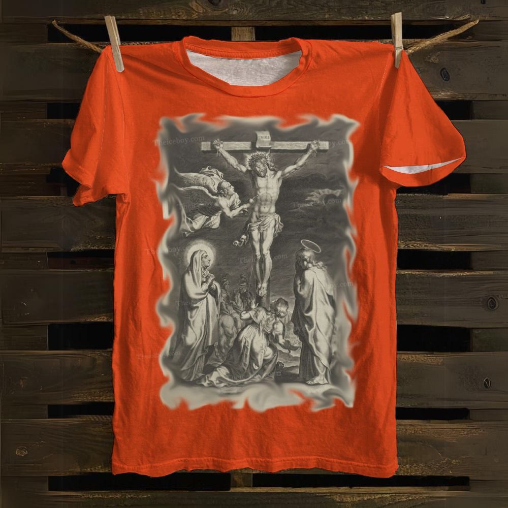 Christ Cross Scenes Cotton T-shirt
