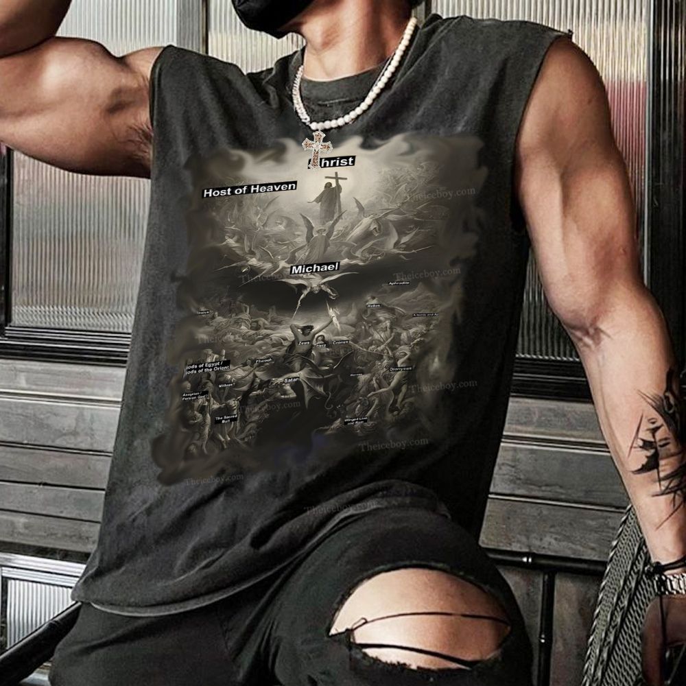 Host Of Heaven Christian Snowflake Washed Vest