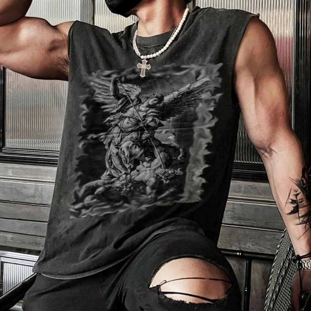 Archangel Michael Defeats Satan Washed Vest