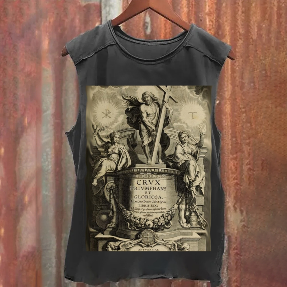 Victory Cross And Glory Washed Tank Top