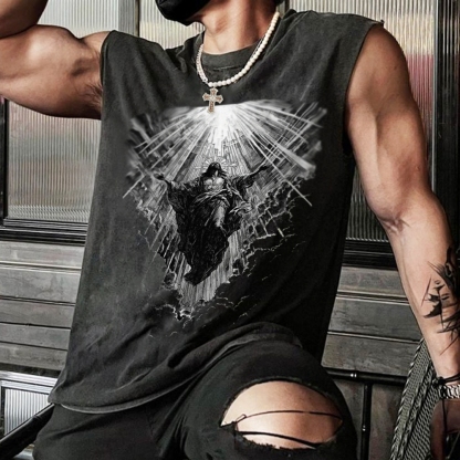 Jesus Christian Snowflake Washed Vest