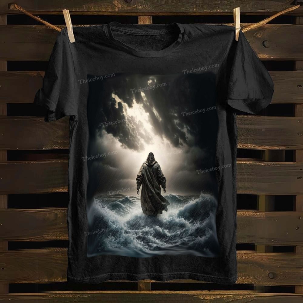 Jesus Walking on the Sea Cotton T-shirt