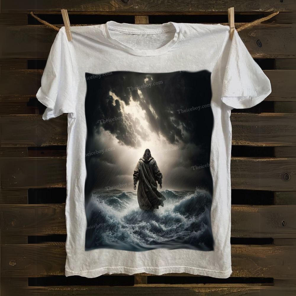 Jesus Walking on the Sea Cotton T-shirt