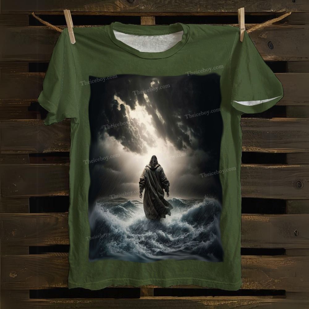 Jesus Walking on the Sea Cotton T-shirt