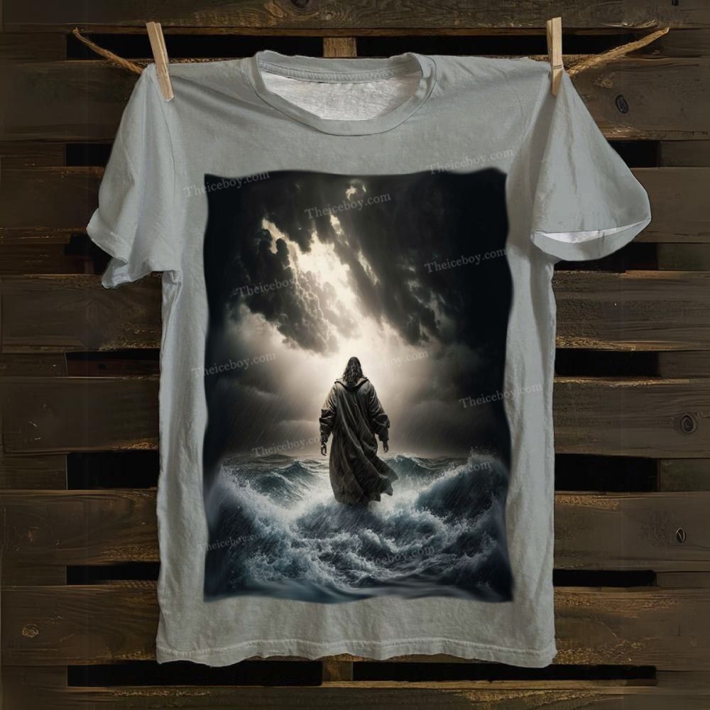Jesus Walking on the Sea Cotton T-shirt