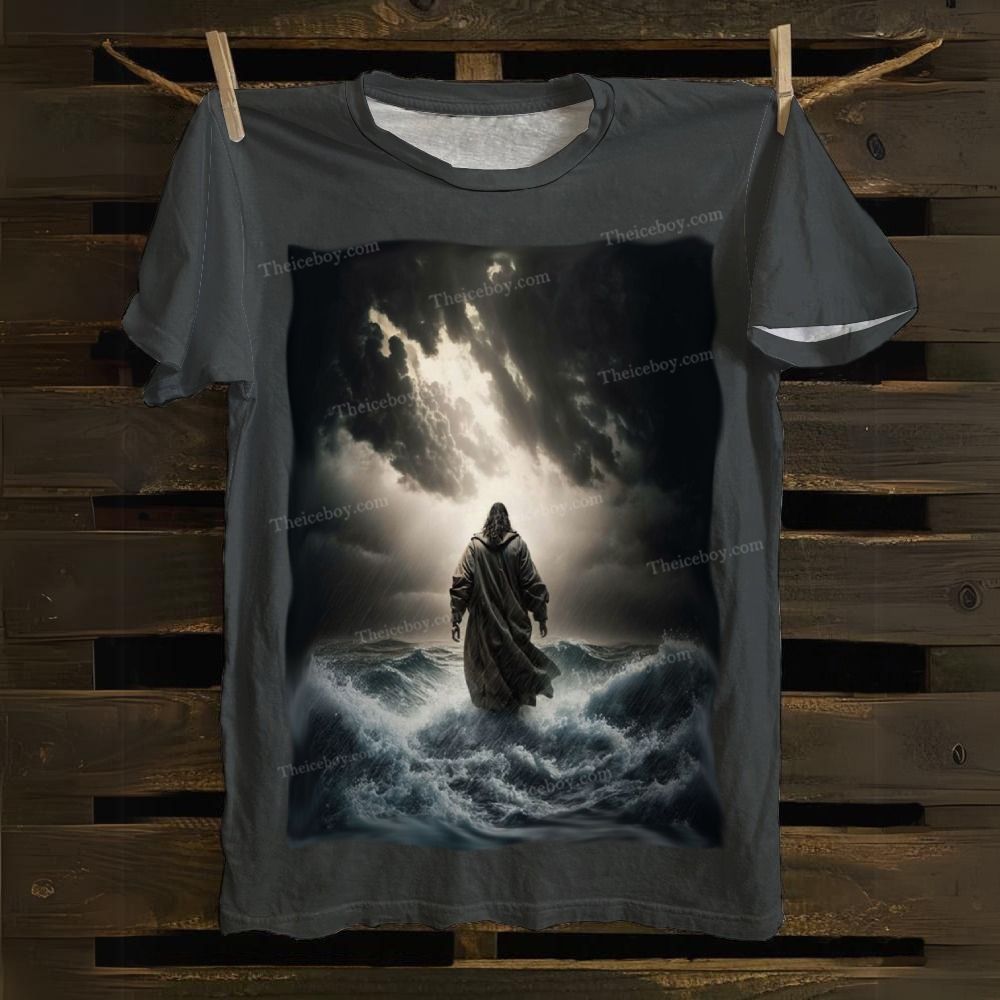 Jesus Walking on the Sea Cotton T-shirt
